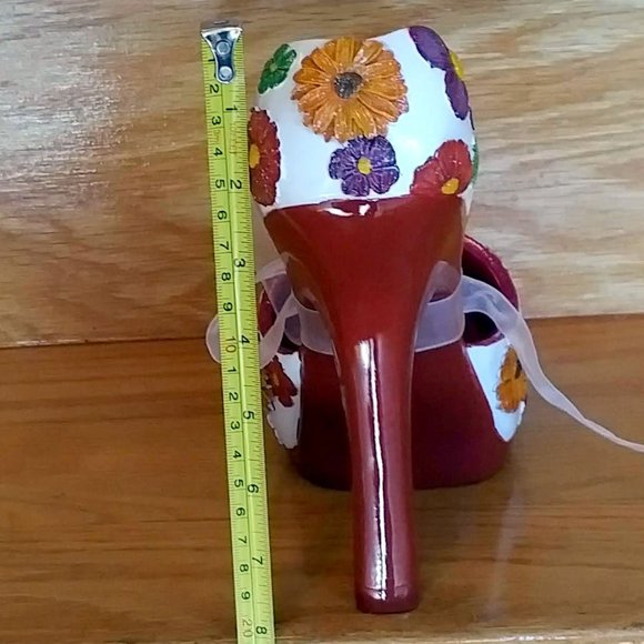 NWT High-Heel Shoe Wine-Bottle Holder, "Floral Splash" - Picture 8 of 9